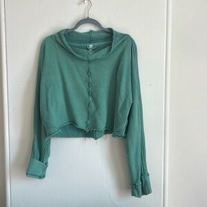 Free People wide neck crop sweatshirt.